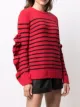 RED Valentino ruffle-detail striped jumper