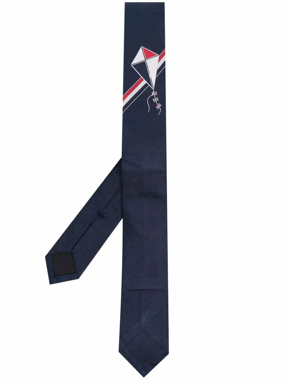 

Thom Browne RWB-stripe and kite icon tie - Blue