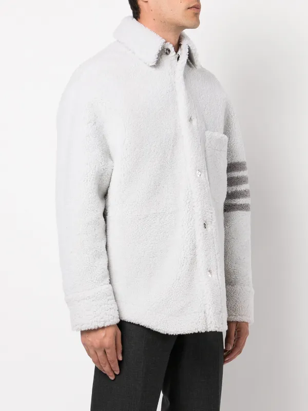Thom Browne 4-Bar Shearling Jacket | White | FARFETCH