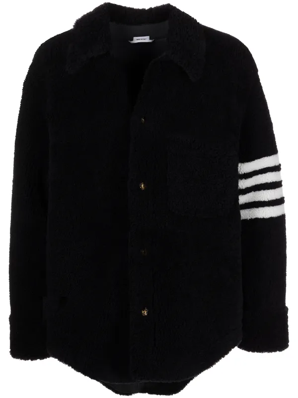 Thom Browne　4BAR ムートンジャケット Thom Browne 4BAR ムートンジャケット | ブルー | FARFETCH JP