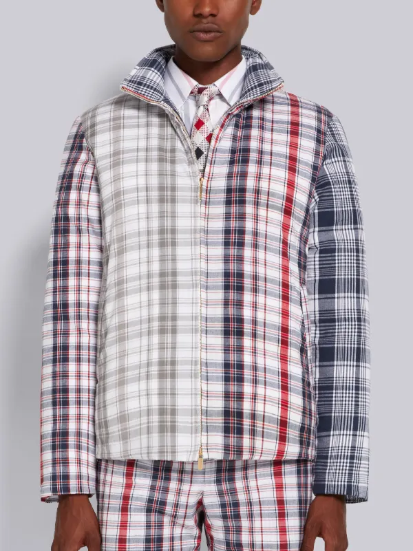 double zipper plaid pocket hooded shirt jacket