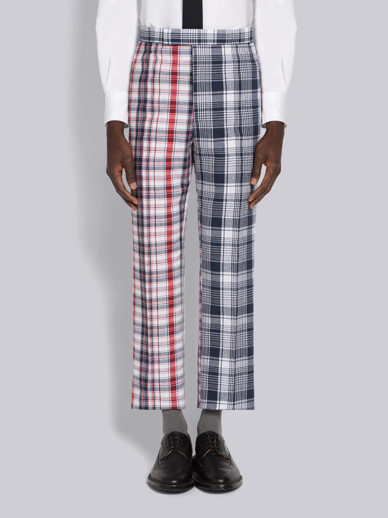 mixed plaid pants