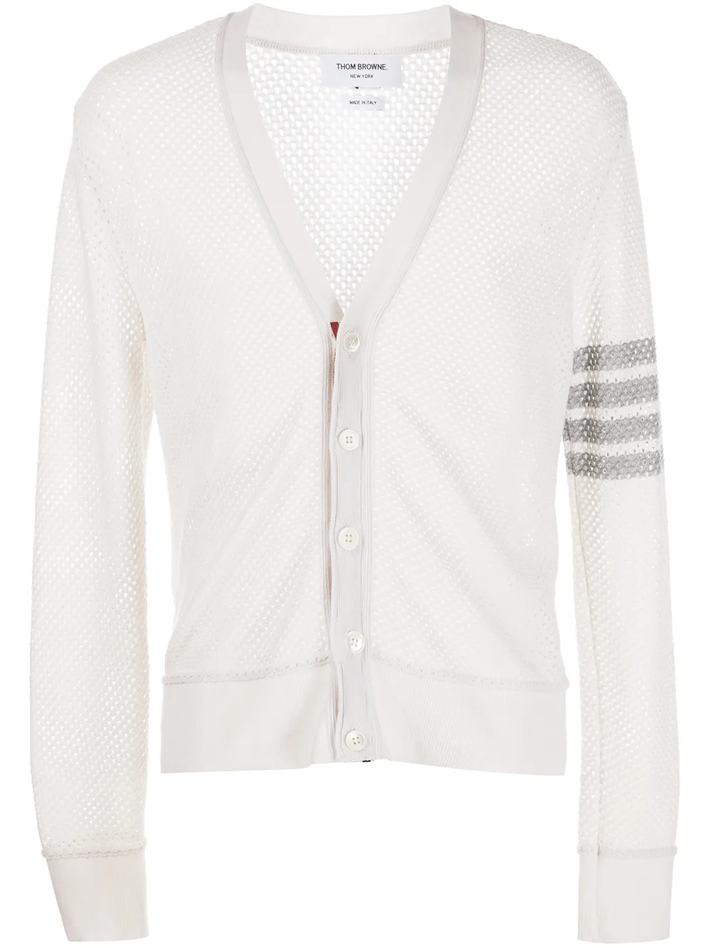 

Thom Browne 4-Bar cashmere mesh cardigan - White