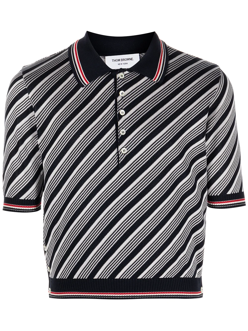 

Thom Browne playera tipo polo a rayas diagonales - Azul