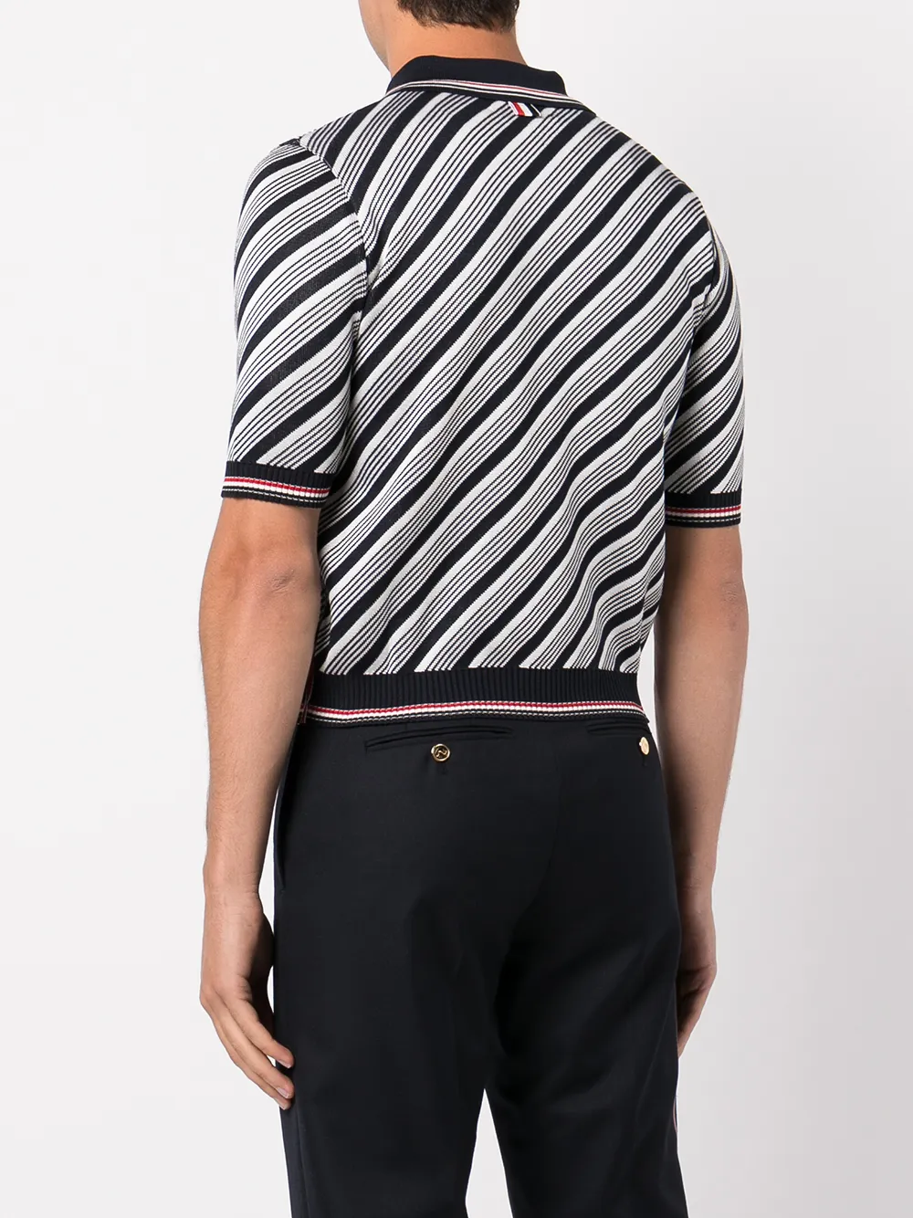 Thom Browne Diagonal Striped Polo Shirt Farfetch