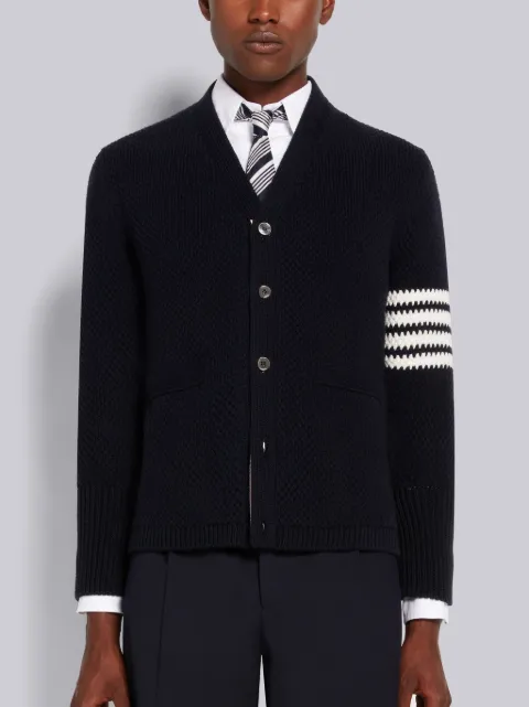 Navy Milano Stitch Merino Wool 4-Bar 