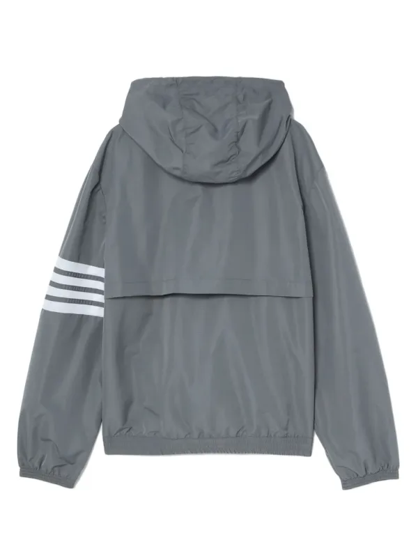 Thom Browne 4-Bar Stripe Hooded Jacket | Grey | FARFETCH