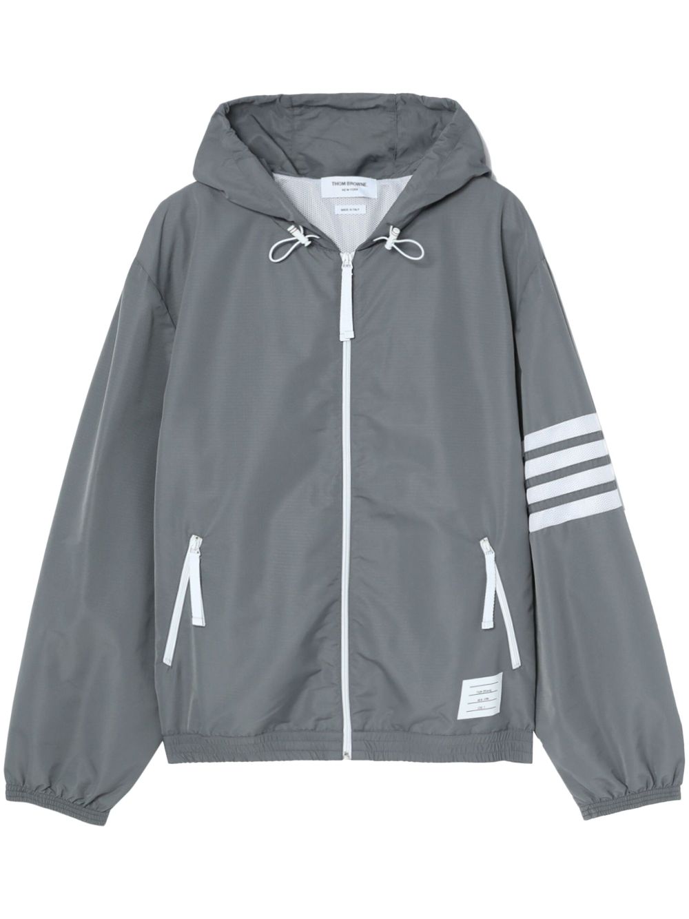 Thom Browne 4-Bar stripe hooded jacket - Grey