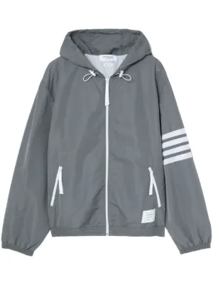 THOM BROWNE アンカー刺繍ジップアップジャケット Thom Browne Anchor zip-up Hoodie | Blue | FARFETCH