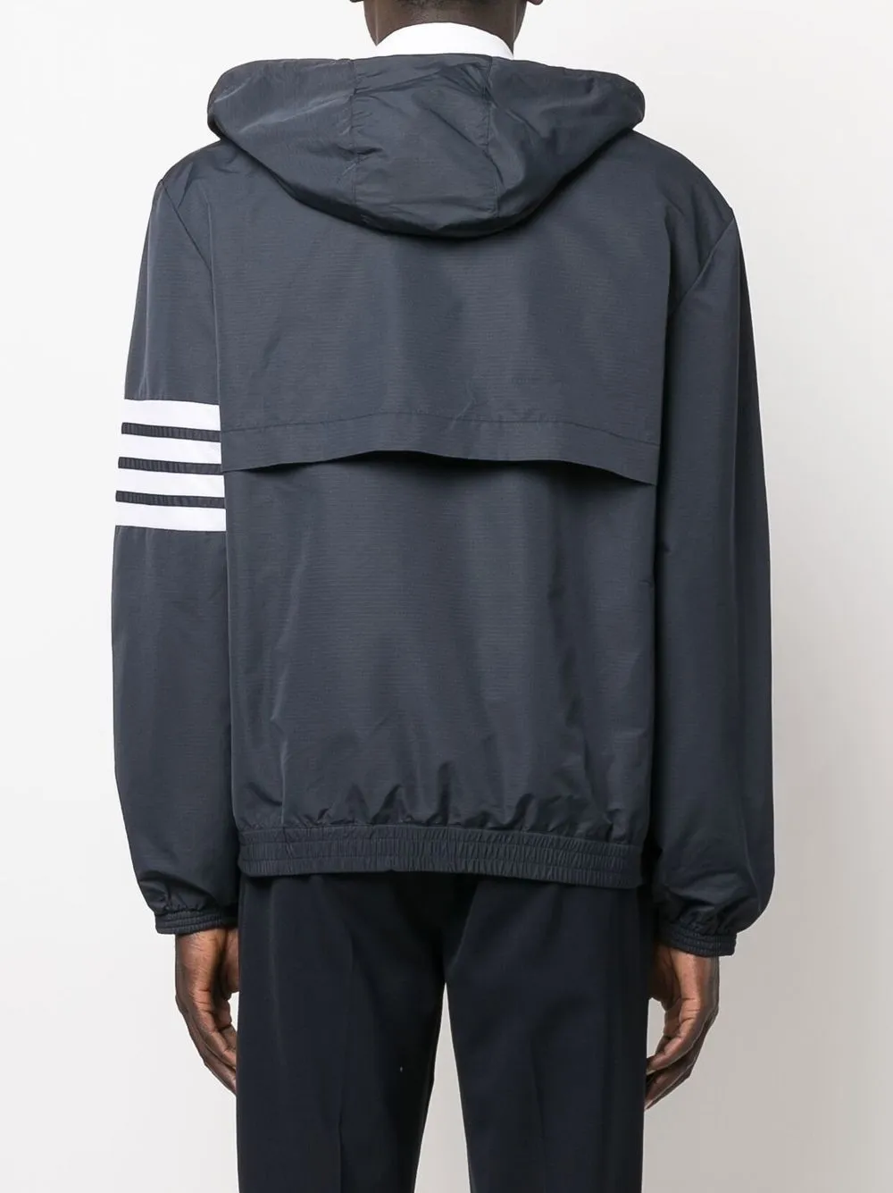 Shop Thom Browne 4-bar Stripe Hooded Jacket In Blue