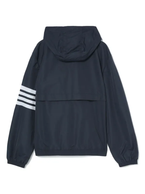 Thom Browne 4-Bar Stripe Hooded Jacket | Blue | FARFETCH