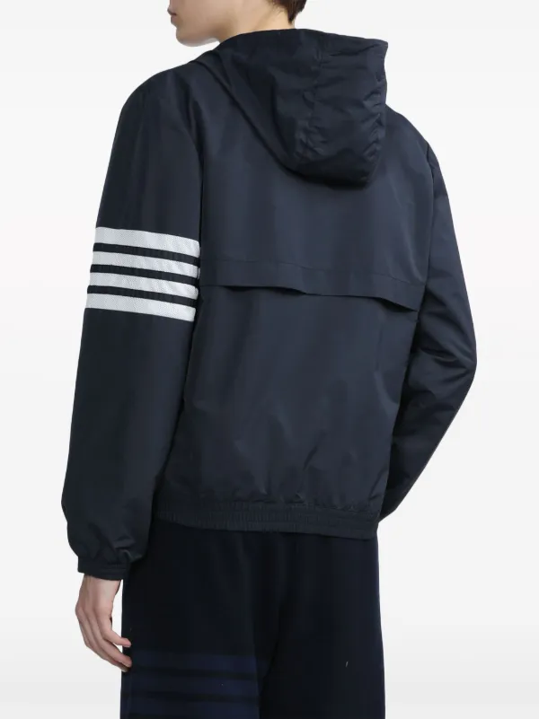 Thom Browne 4-Bar Stripe Hooded Jacket | Blue | FARFETCH