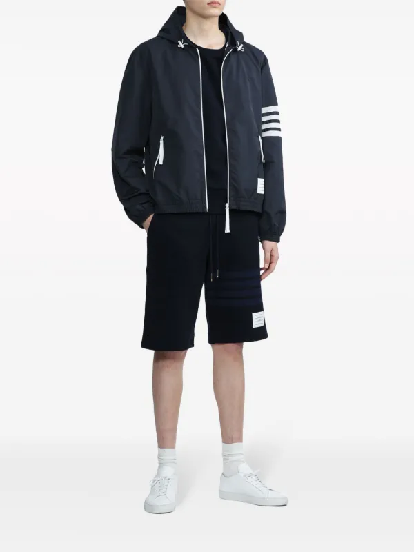 ブルゾン Thom Browne Giacca Con Cappuccio Merino Wool Jersey Stitch Padded 4 Bar Zip Up Hoodie | Thom