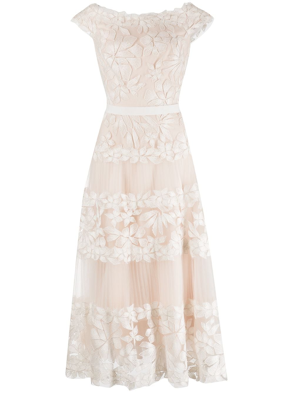 Tadashi Shoji floral-lace cap-sleeves Dress - Farfetch