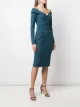 Tadashi Shoji vestido plisado con hombros descubiertos