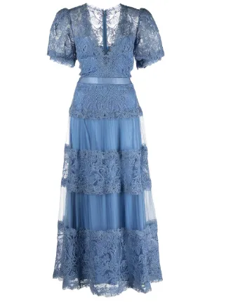 tadashi shoji scalloped lace dress Nance Double Banded Scalloped Lace Dress