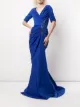 Imagen 2 de Tadashi Shoji vestido fruncido con aplique floral