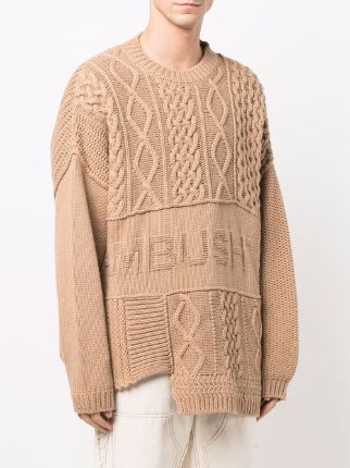 PATCHWORK KNIT CREWNECK NATURAL NATURAL展示图