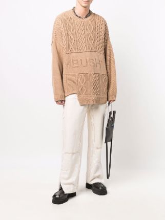 PATCHWORK KNIT CREWNECK NATURAL NATURAL展示图