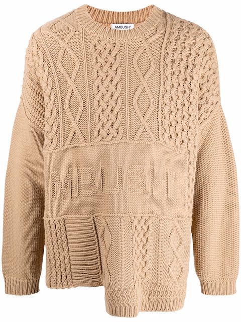 AMBUSH patchwork cable-knit jumper