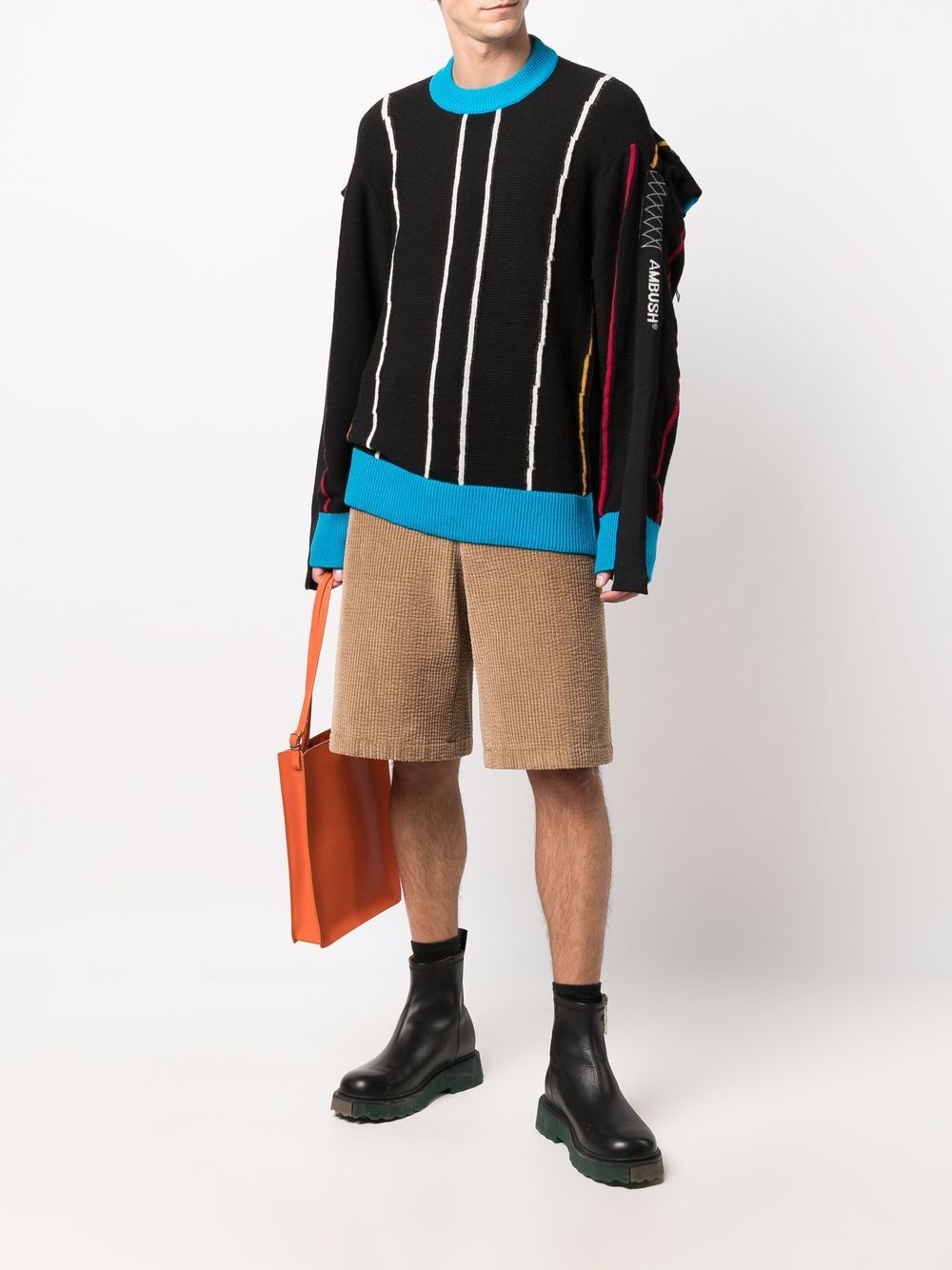 Shop Ambush Fold-detail Knitted Jumper In Schwarz