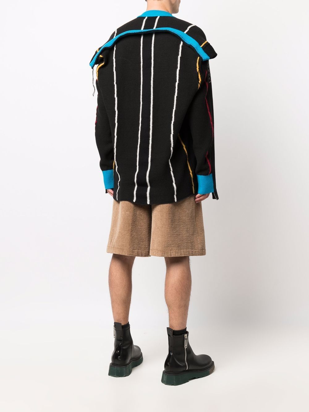 Shop Ambush Fold-detail Knitted Jumper In Schwarz