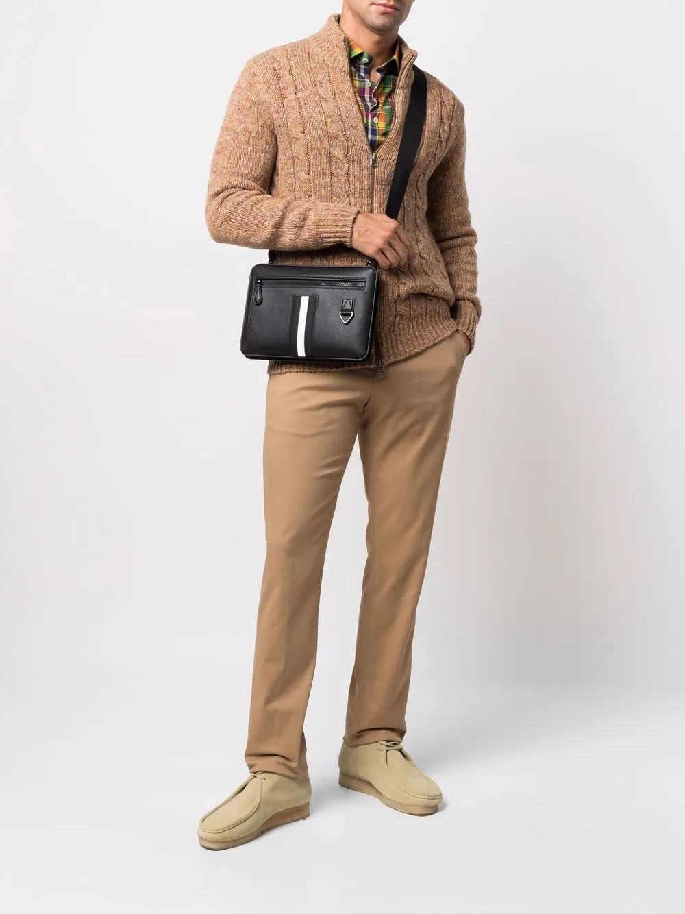Bally Milvar schoudertas met tape detail - Zwart