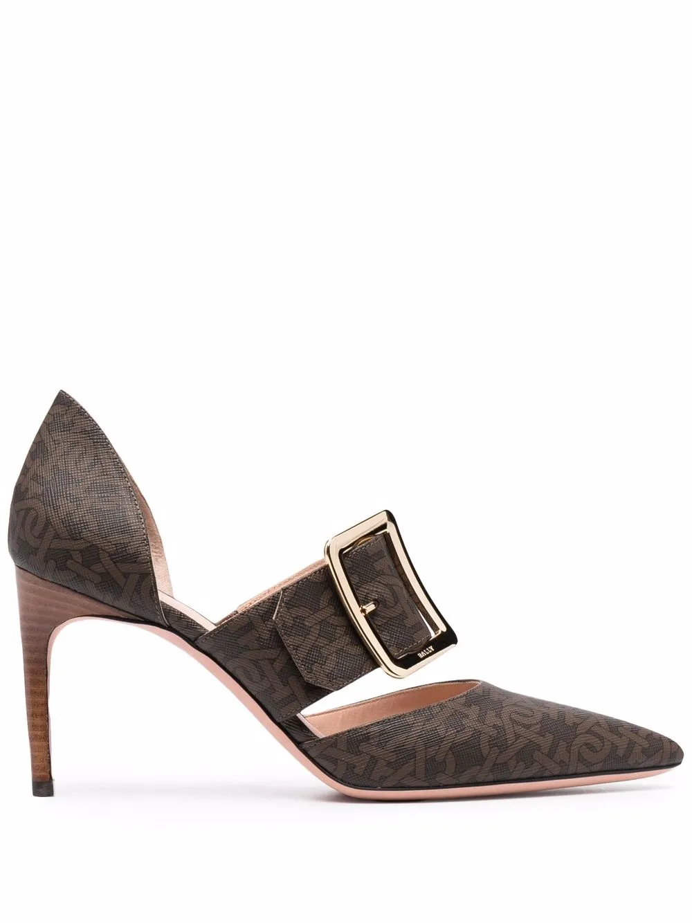 

Bally Jessye buckled monogram pumps - Brown