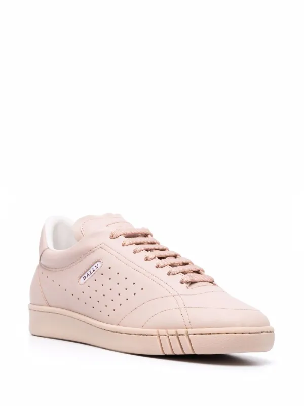 Pink on sale leather sneakers