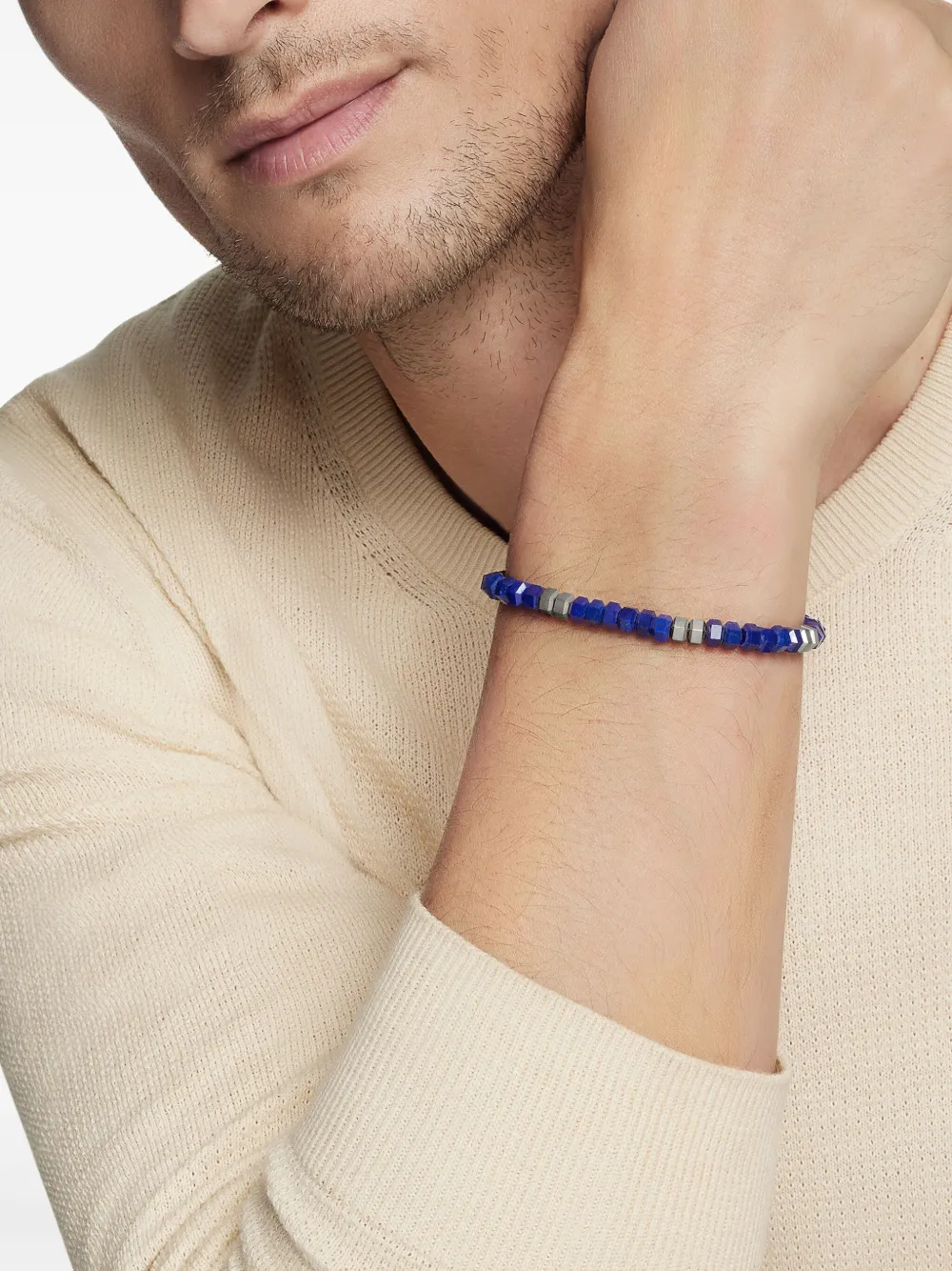  David Yurman Sterling Silver Hex Bead Bracelet (6mm) - Blue 