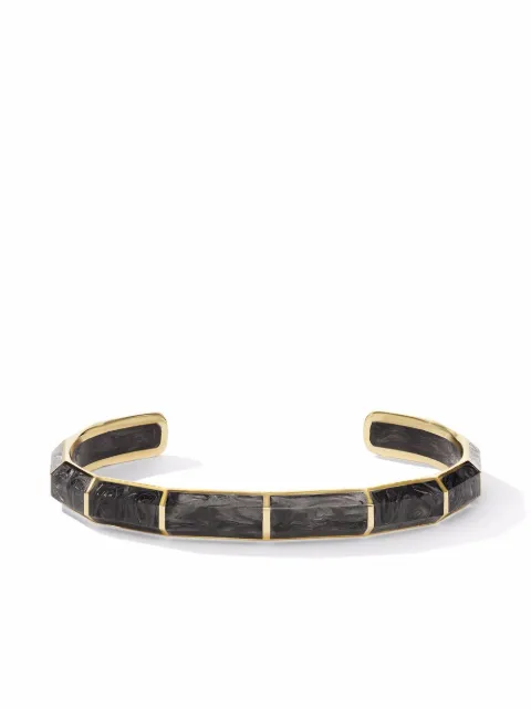 David Yurman 18kt yellow gold and carbon Faceted Cuff bracelet (8.5mm)