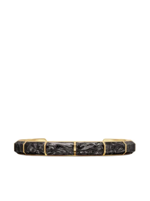 David Yurman 18kt yellow gold and carbon Faceted Cuff bracelet (8.5mm)