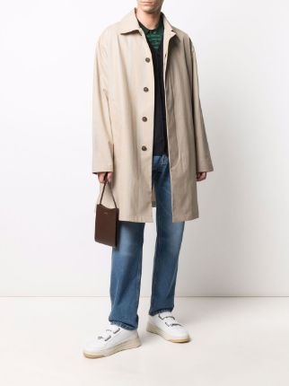 Nickols plaid-cotton mac coat展示图