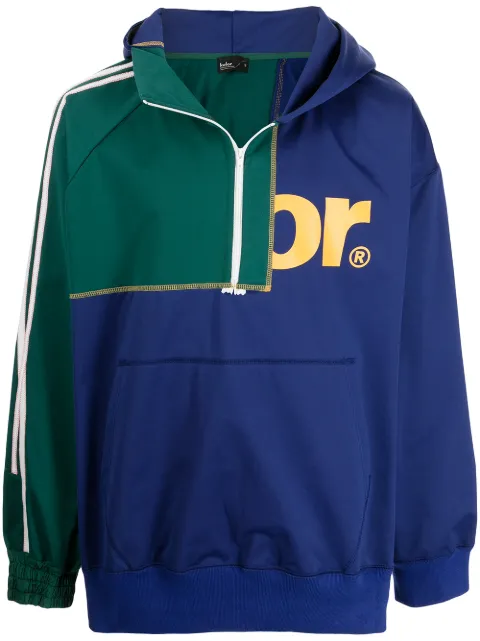 colour block half zip sweatshirt