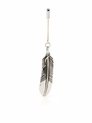 AMBUSH feather-charm safety-pin Earring | Silver | FARFETCH ID