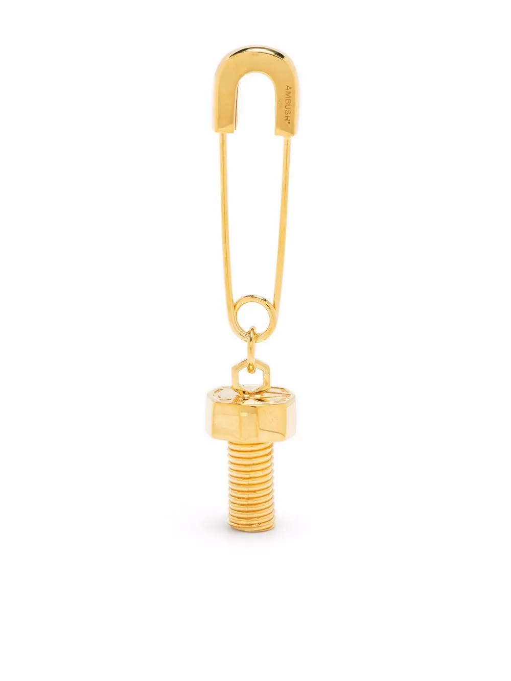 

AMBUSH Bolt charm sterling silver earring - Gold