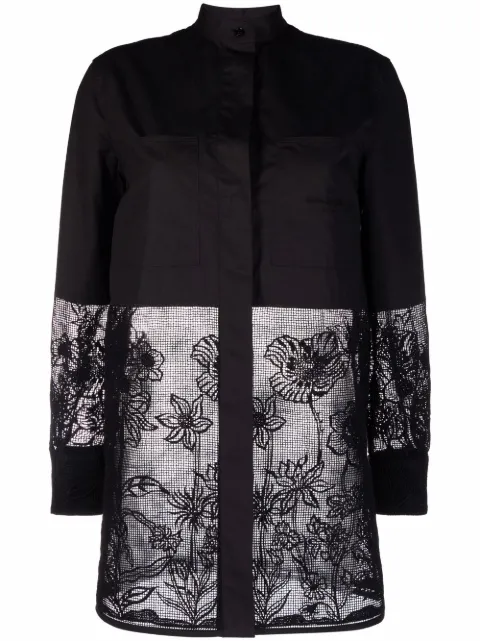 Ferragamo longline cordonetto lace shirt