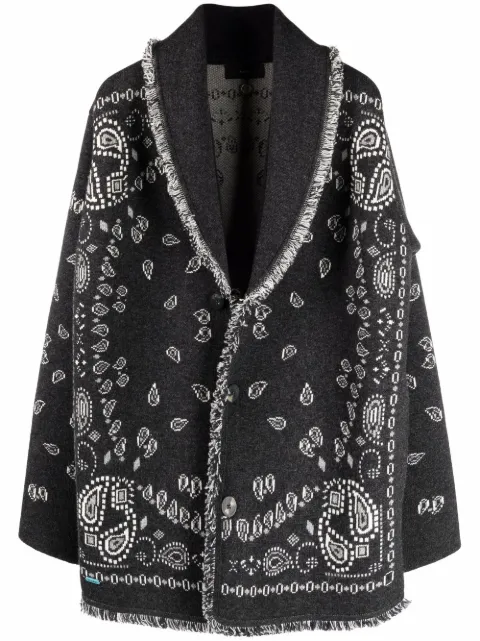 Alanui Cardigan com lapelas e padronagem de bandana