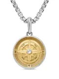 David Yurman 18kt yellow gold and sterling silver Maritime Compass diamond amulet (29.5mm)