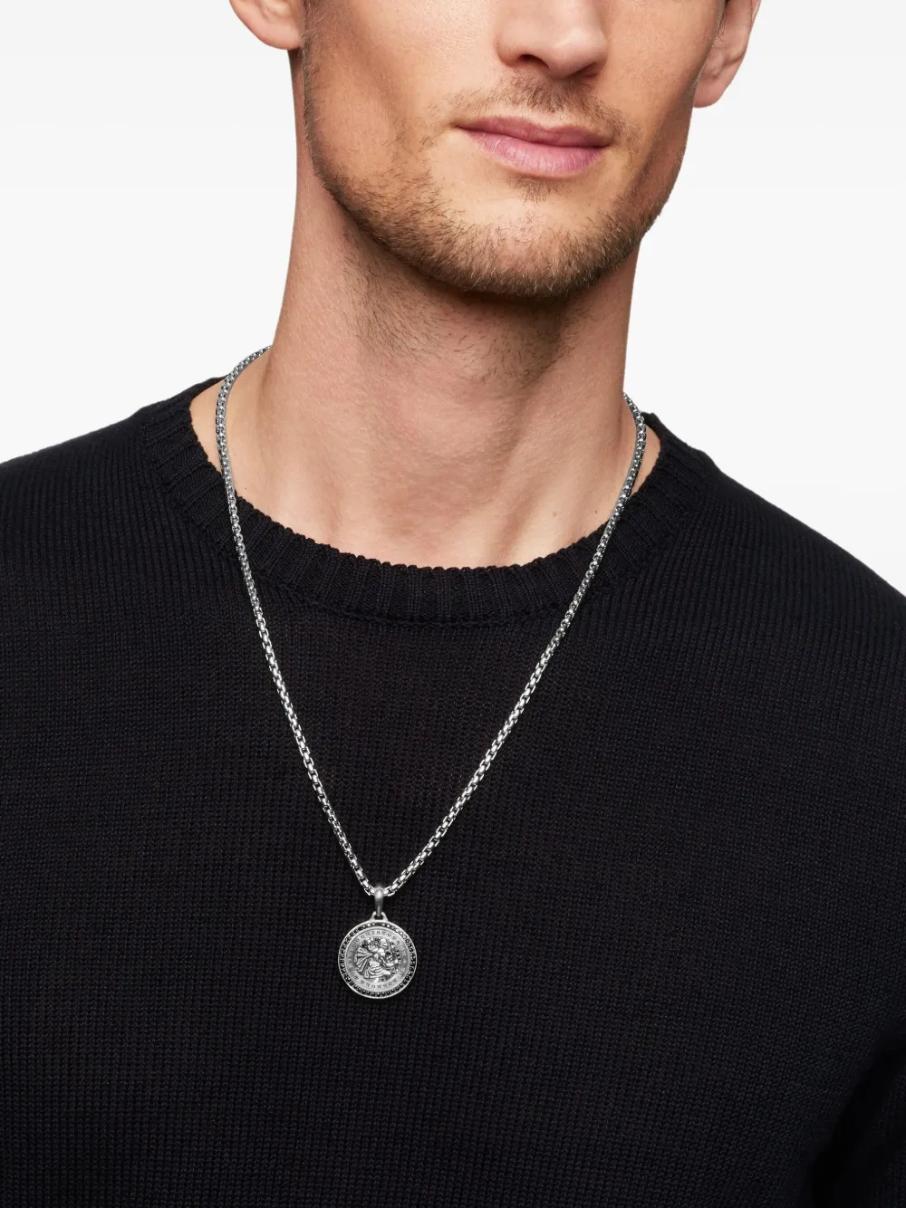 David Yurman Pendente St. Christopher in argento sterling con diamanti (34,5mm) | Image 2