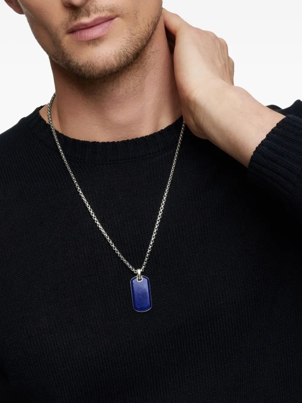 David Yurman sterling silver Chevron tag (35mm) | Image 2