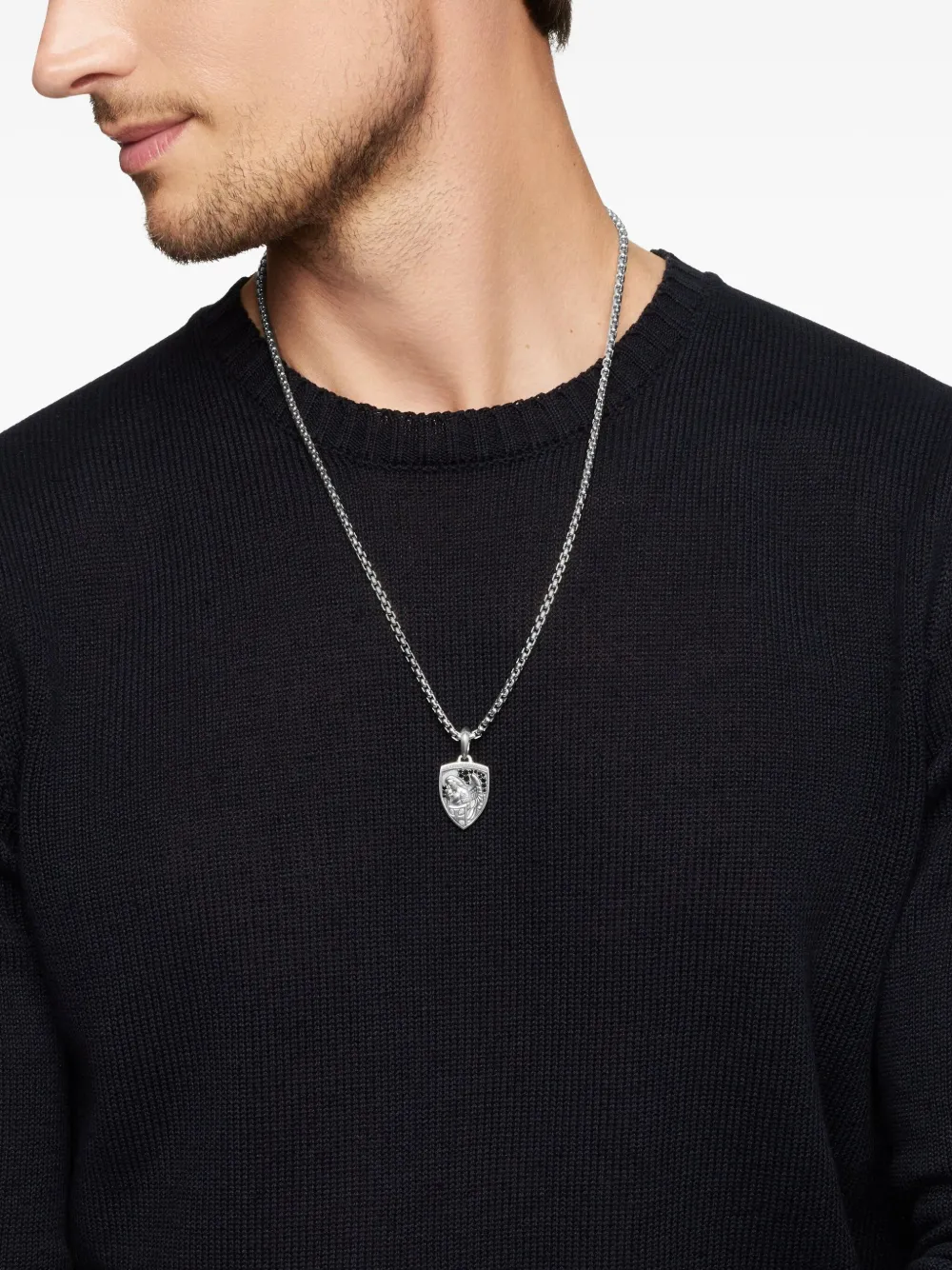 David Yurman 纯银 St. Michael 钻石吊坠（26毫米） | Image 2