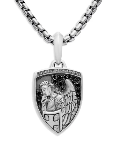 David Yurman sterling silver St. Michael diamond amulet (26mm)