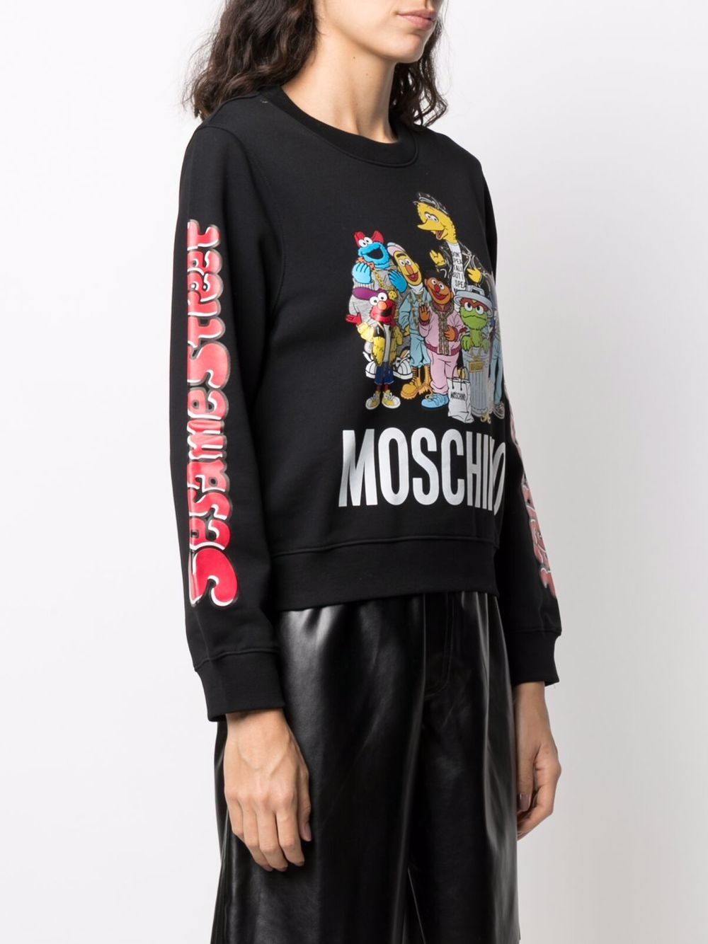 Shop Moschino Sesame Street© Logo-print Sweatshirt In Black