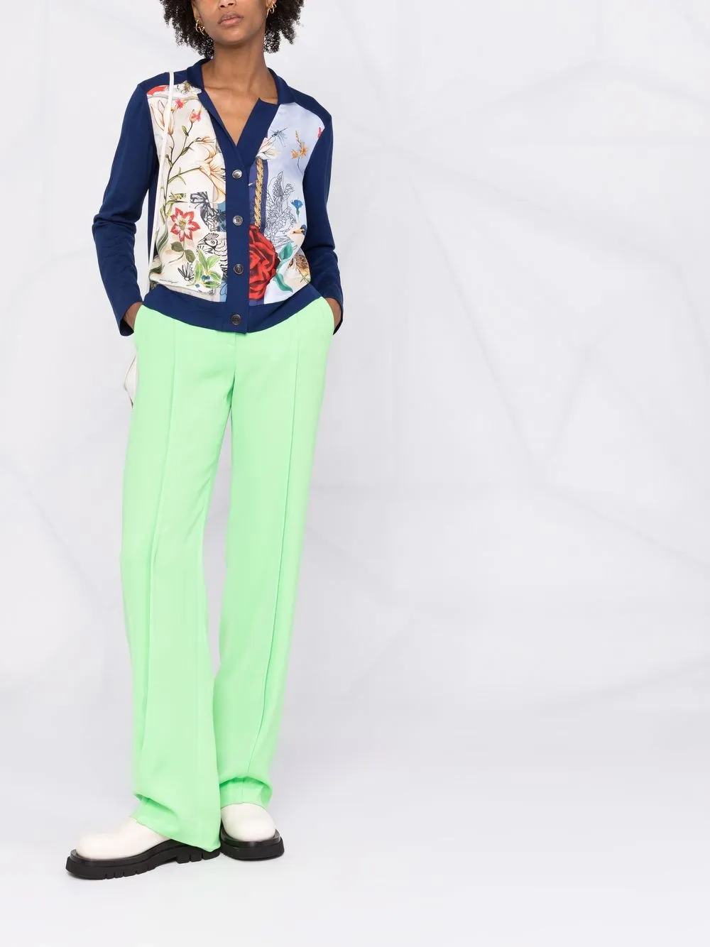 Image 2 of Salvatore Ferragamo Scrapbook silk-inlay wool cardigan