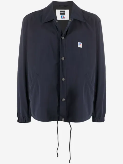 BOSS logo-patch lightweight shirt jacket