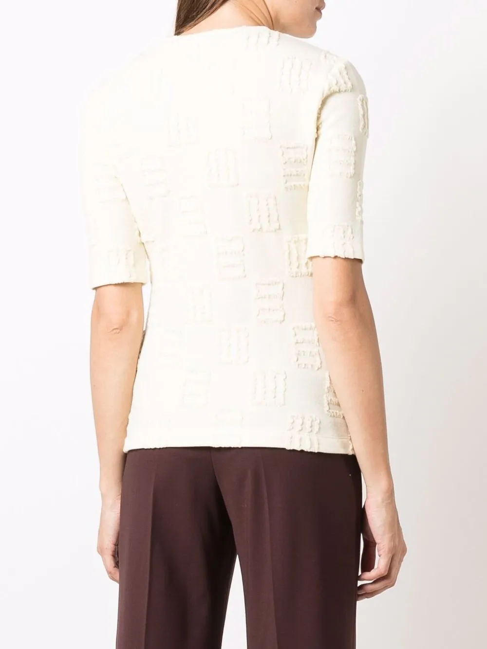 Shop Ambush Monogram-pattern T-shirt In Neutrals