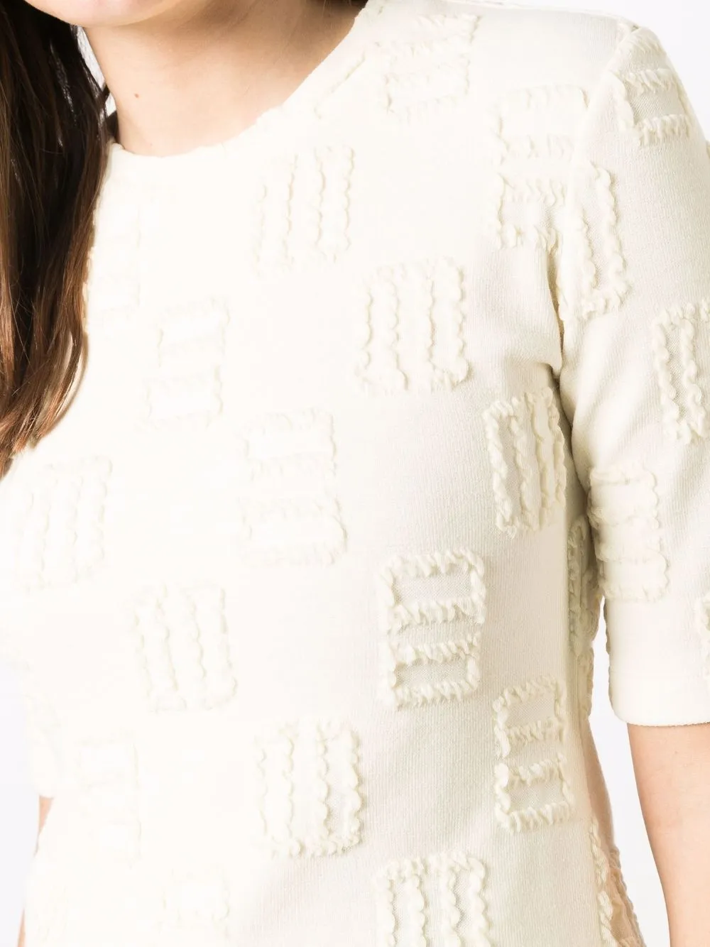 Shop Ambush Monogram-pattern T-shirt In Neutrals