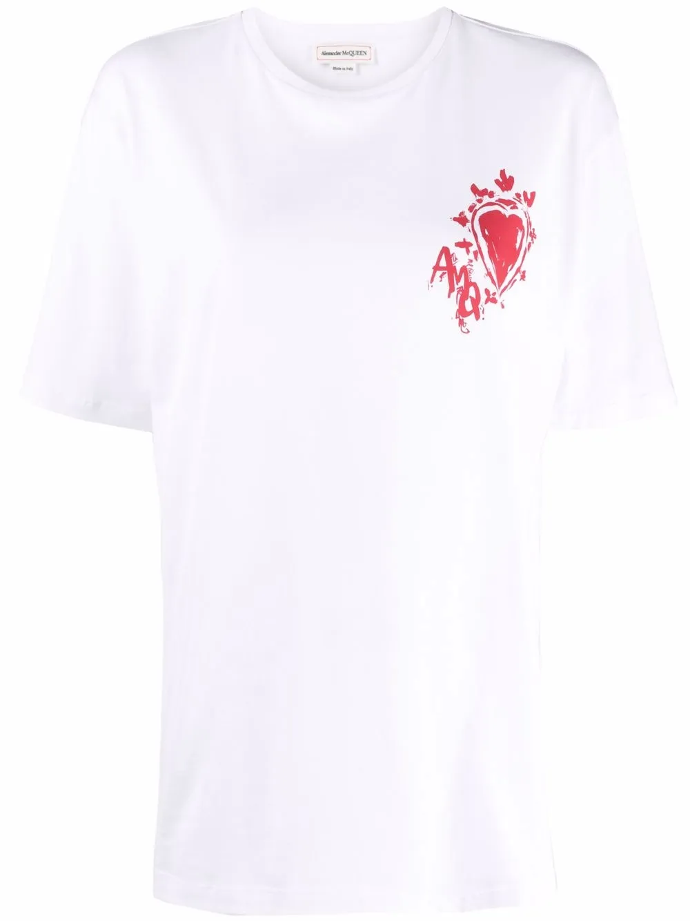 ALEXANDER MCQUEEN HEART PAPERCUT PRINT T-SHIRT