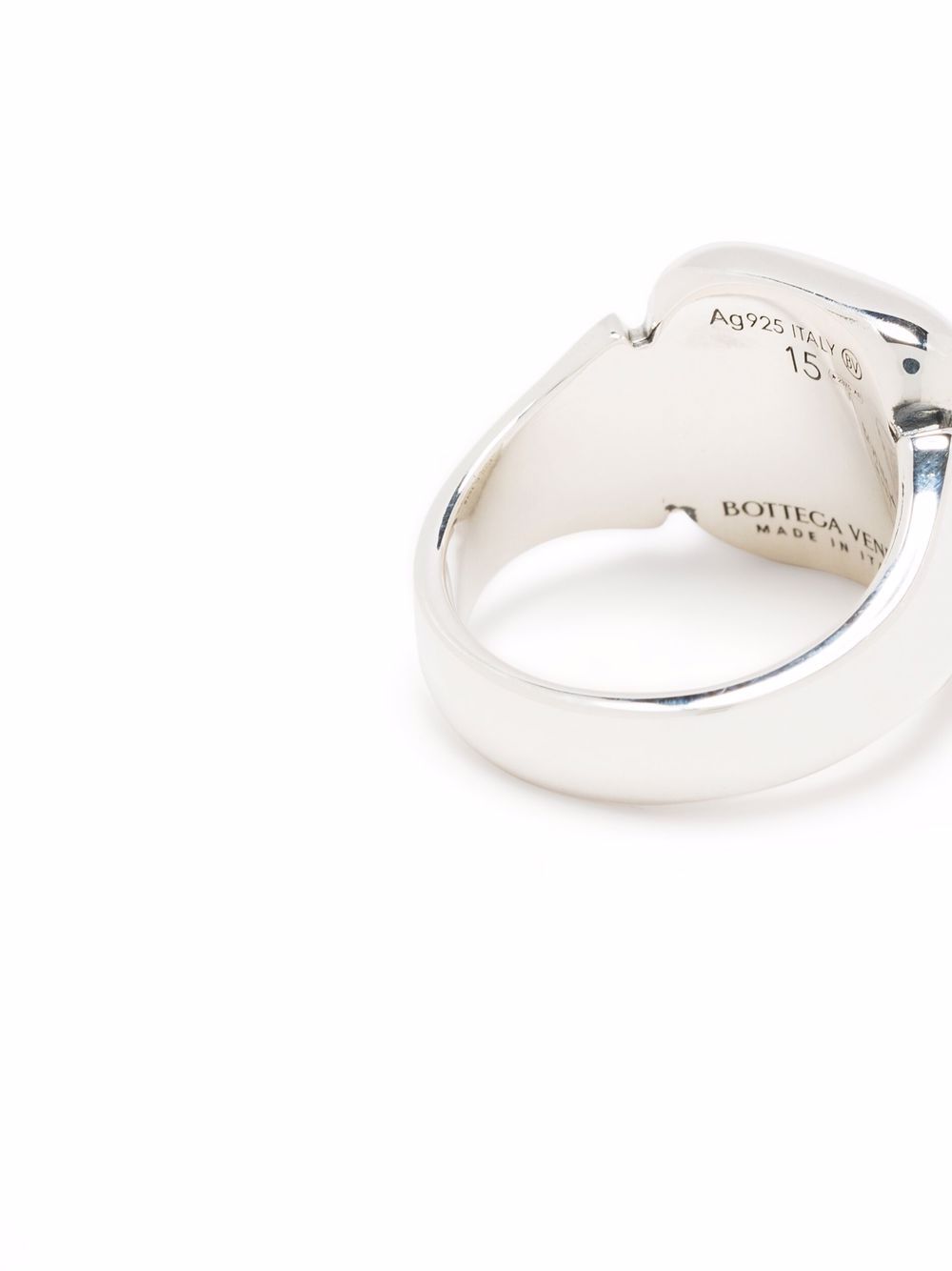 фото Bottega veneta серебряное кольцо-печатка